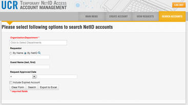 TNS Search Requests Tab
